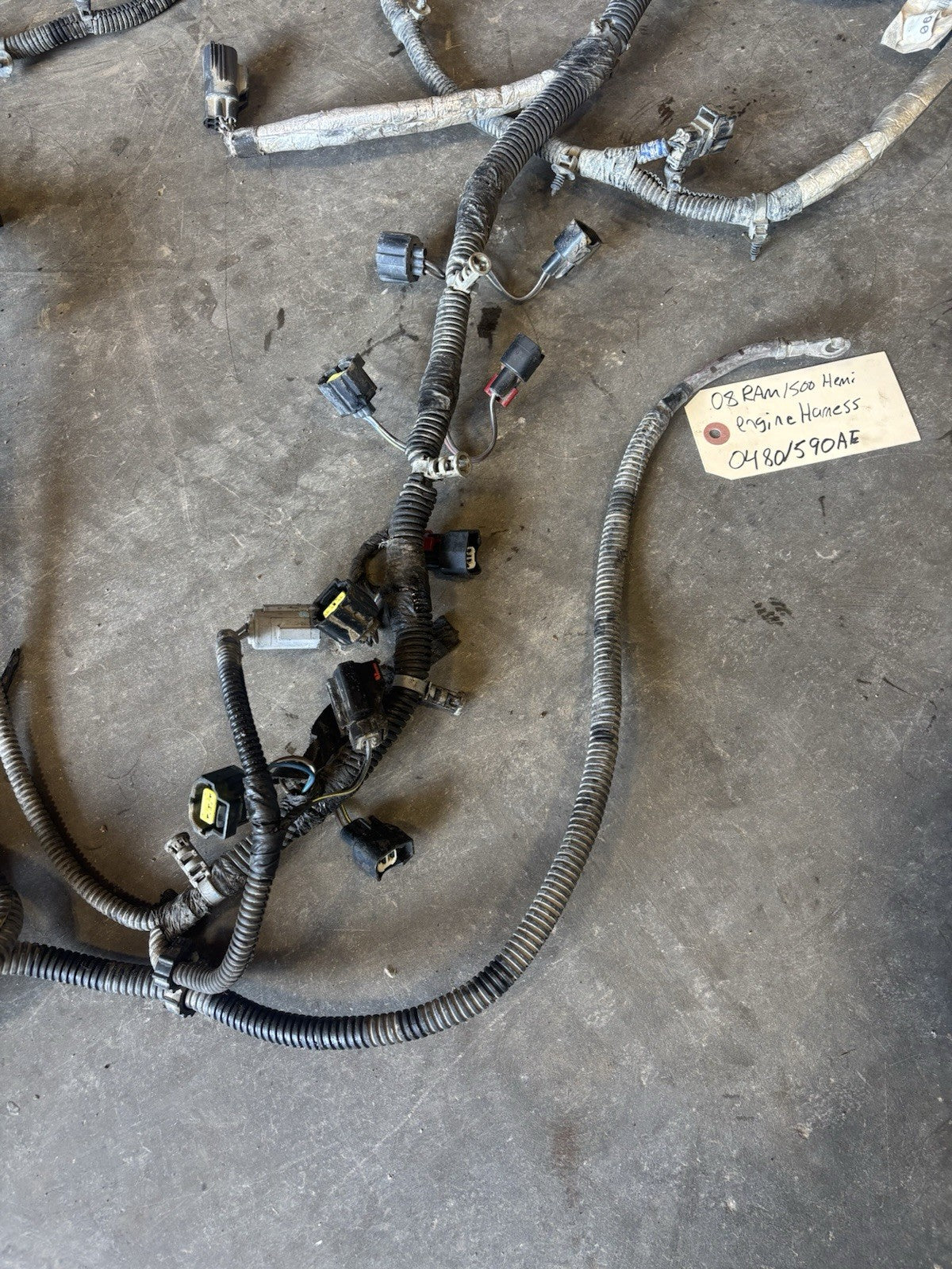 2008 DODGE RAM 1500 5.7L HEMI AUTOMATIC COMPLETE ENGINE HARNESS 04801590AE