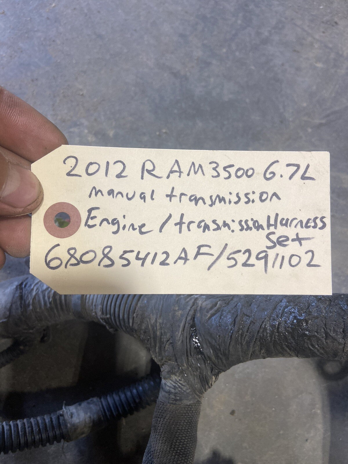 2012 RAM 6.7L CUMMINS COMPLETE MANUAL TRANS ENGINE HARNESS 68085412AF , 5291102