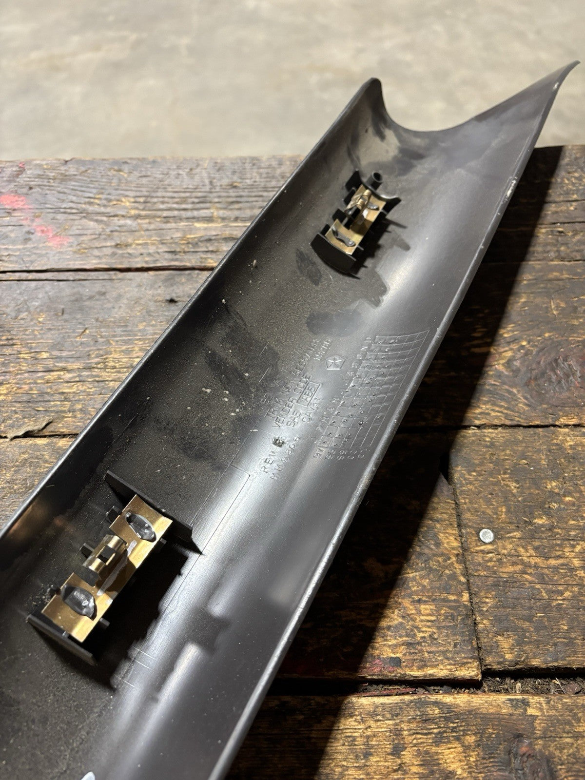 OEM 1998-2002 DODGE RAM TRUCK DRIVER A PILLAR TRIM DARK GREY / CHARCOAL BLACK