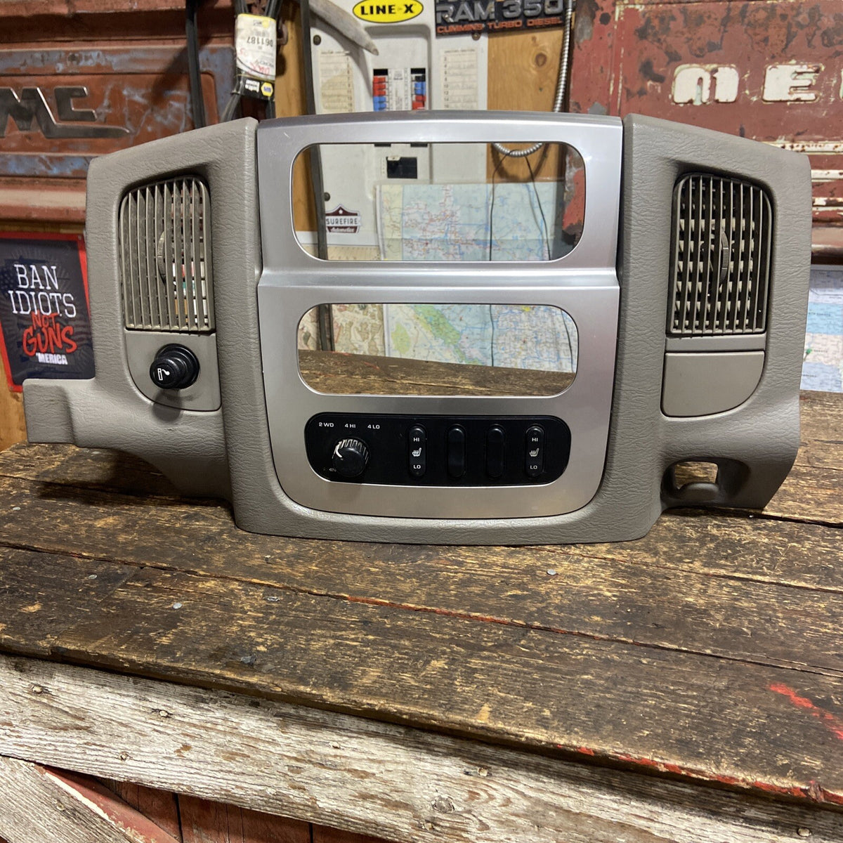 2003 2004 2005 DODGE RAM LARAMIE TAN CONTROL CENTER CONSOLE BEZEL