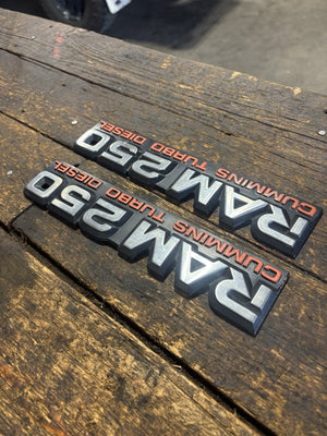 1989 - 1993 DODGE RAM 250 EMBLEMS DECALS FENDER BADGES SET
