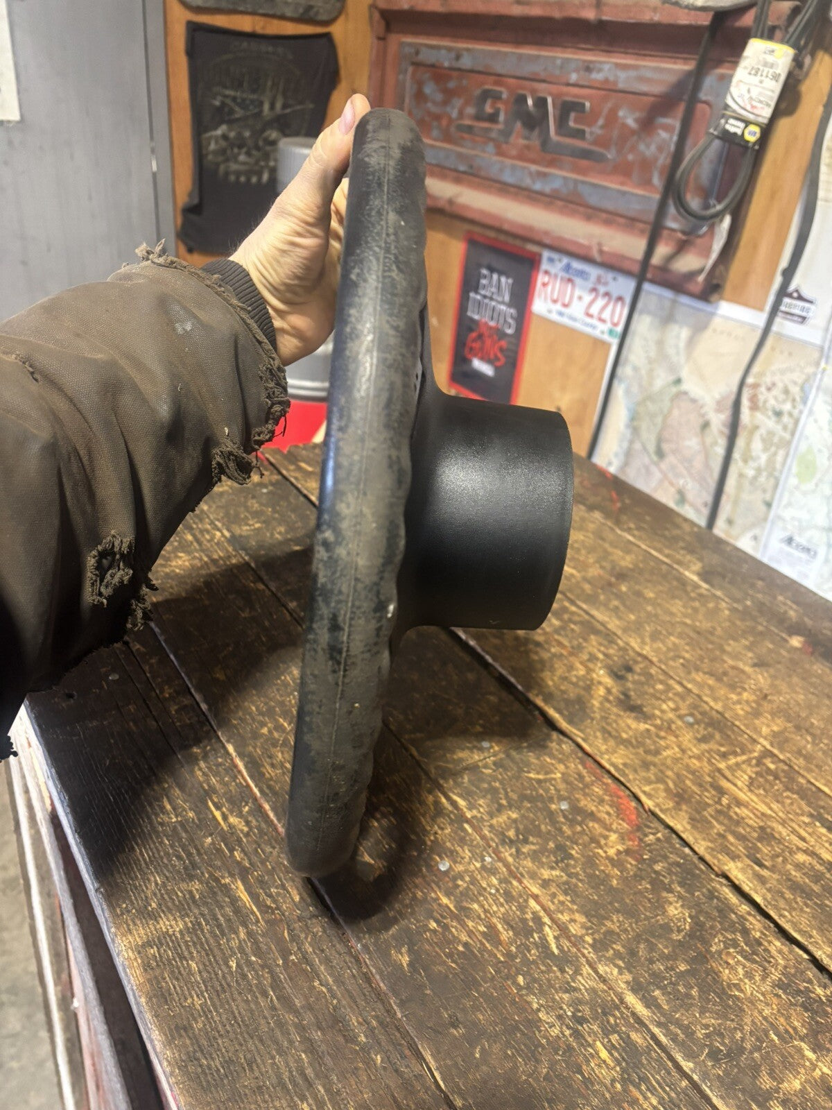 OEM 1992 1993 DODGE RAM 250 350 CUMMINS STEERING WHEEL &amp; HORN PAD