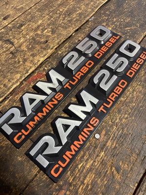 1989 - 1993 DODGE RAM 250 EMBLEMS DECALS FENDER BADGES SET
