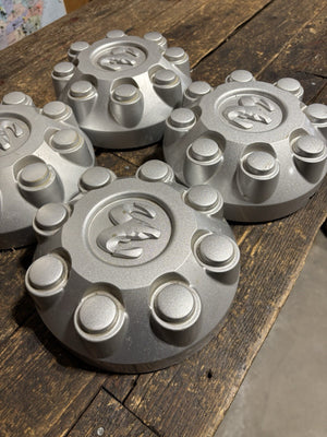 OEM 2003 - 2012 Dodge Ram 2500/3500 SET OF GREY Center HUB Caps 52121450AD