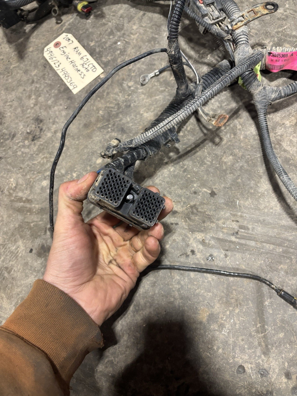 2007 .5 DODGE RAM 6.7L AUTOMATIC COMPLETE ENGINE HARNESS PN 4946123 4945369