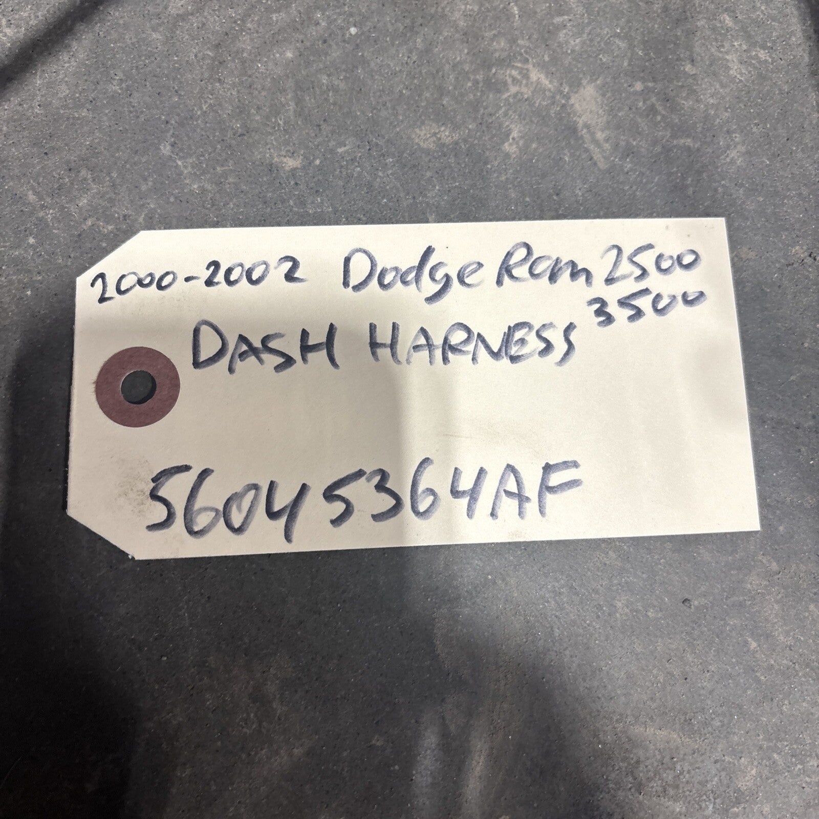 2000 2001 2002 DODGE RAM 2500 3500 CUMMINS DASH WIRING HARNESS PN 56045364AF