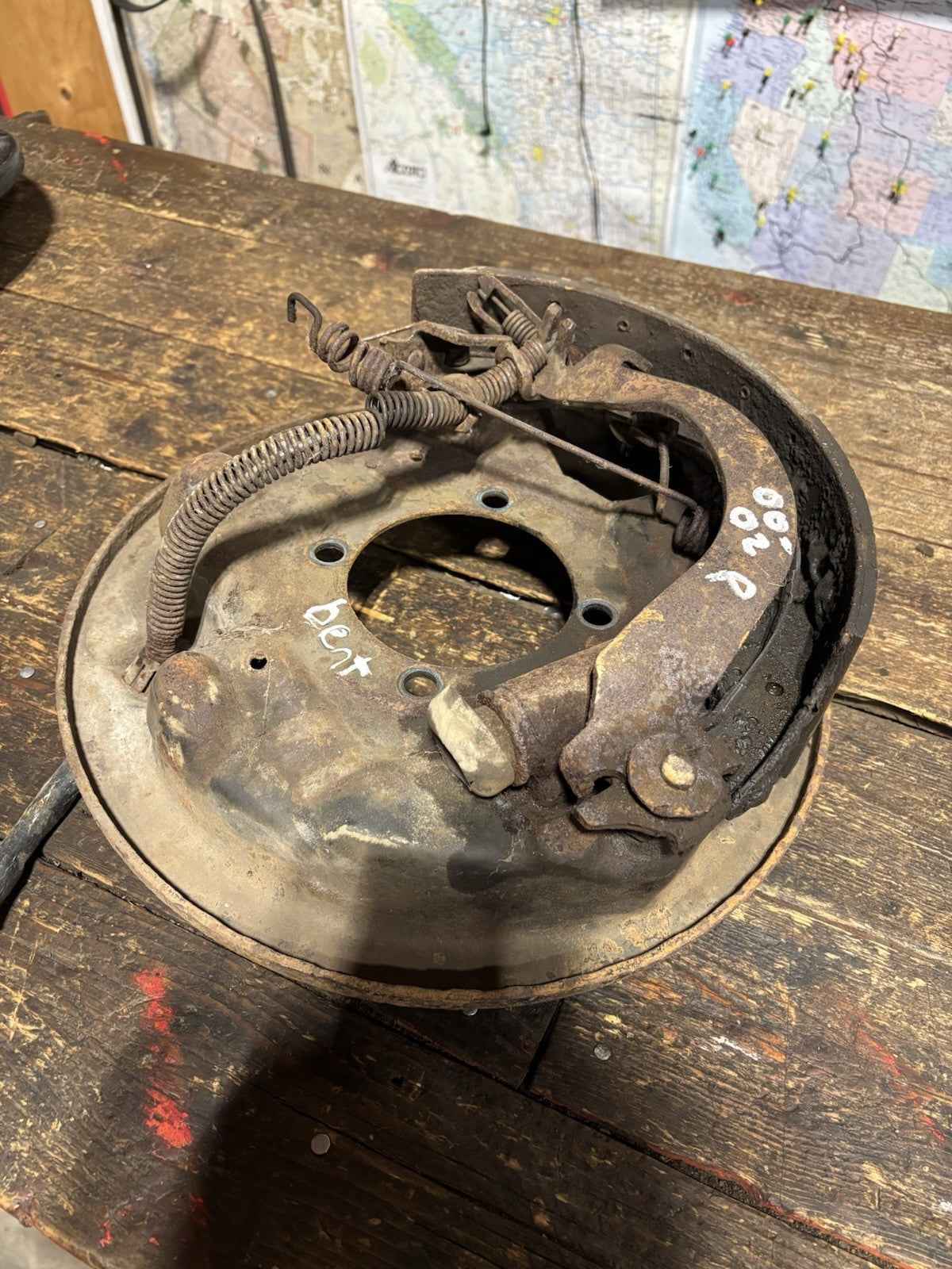 BENT 2000 2001 DODGE RAM 2500 3500 DANA80 PASSENGER SIDE BACKING PLATE 3215371-R