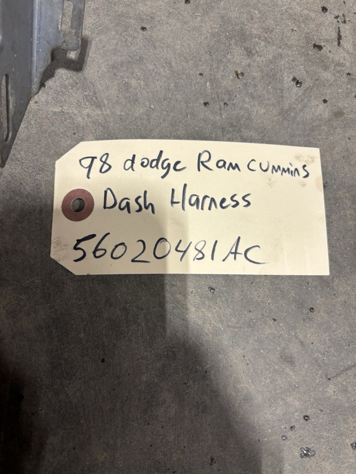 1998 DODGE RAM 2500 3500 12V/ 24V CUMMINS AUTO Or MANUAL DASH HARNESS 56020481
