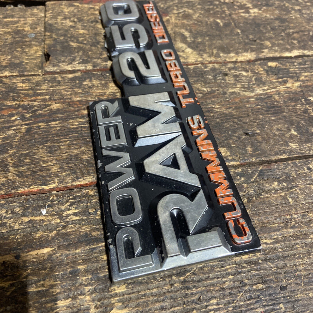 OEM 1989-1993 DODGE POWER RAM 250 CUMMINS SINGLE EMBLEM BADGE 4x4