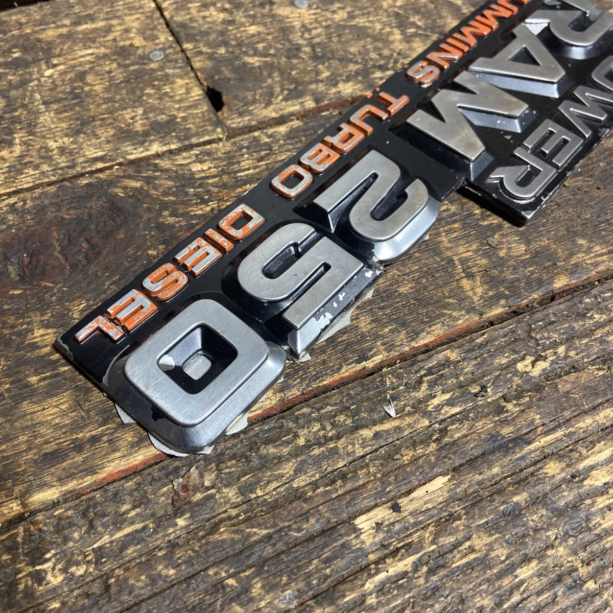 OEM 1989-1993 DODGE POWER RAM 250 CUMMINS SINGLE EMBLEM BADGE 4x4