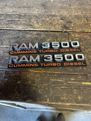 OEM 1994-1998 DODGE RAM 3500 5.9L 12V CUMMINS DOOR EMBLEMS DECALS