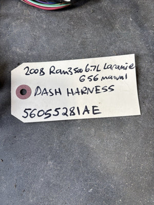 2008 DODGE RAM 2500 3500 CUMMINS DASH WIRING HARNESS LARAMIE G56 56055281AE