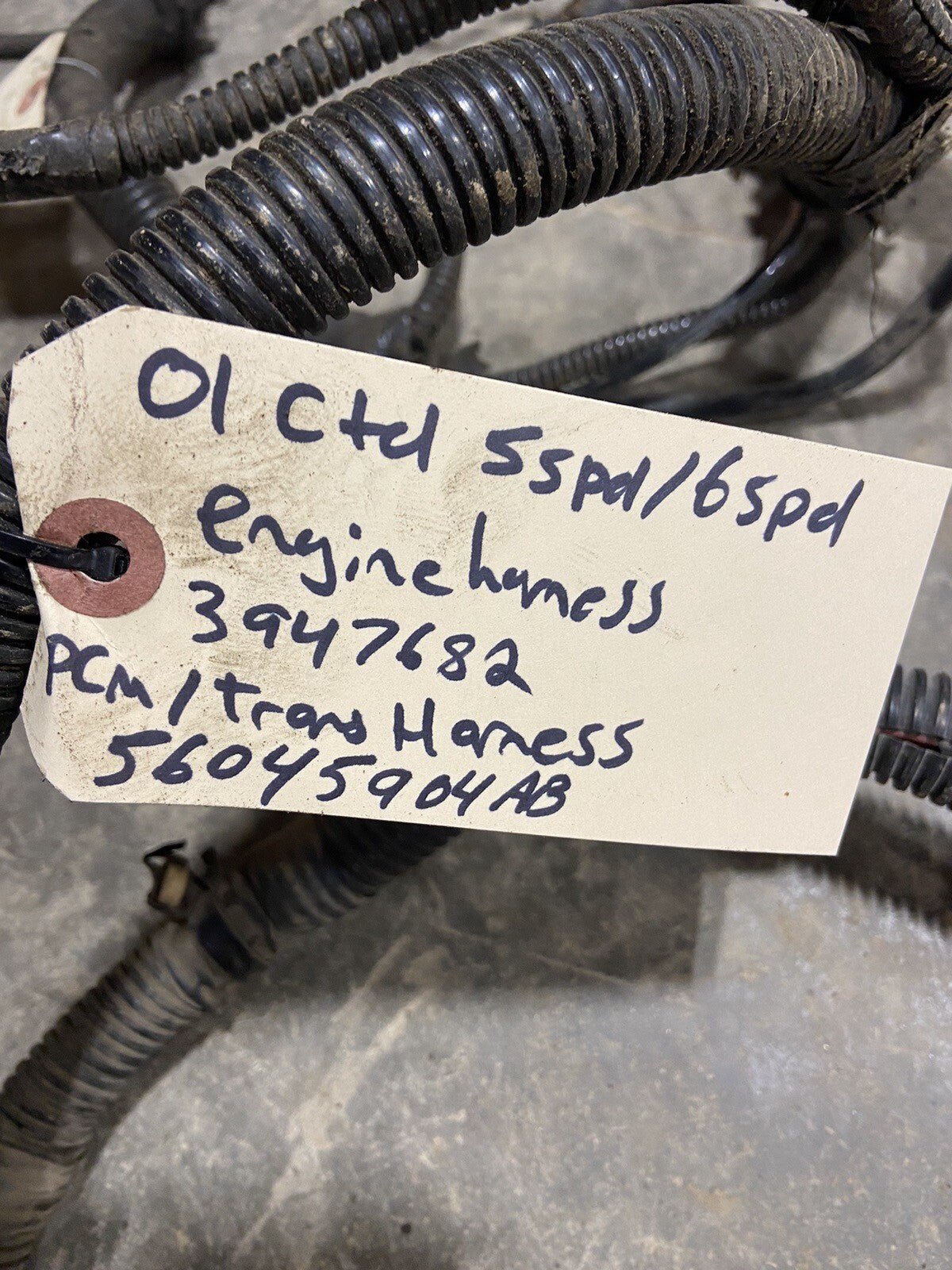 2001 DODGE RAM 2500 3500 CUMMINS ENGINE +PCM-STD TRANS HARNESS 3947682, 56045904