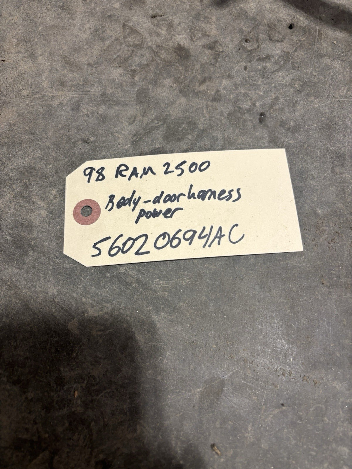 1998 DODGE RAM BEHIND DASH HARNESS & Through CAB HARNESS BASE MODEL 56020694ac
