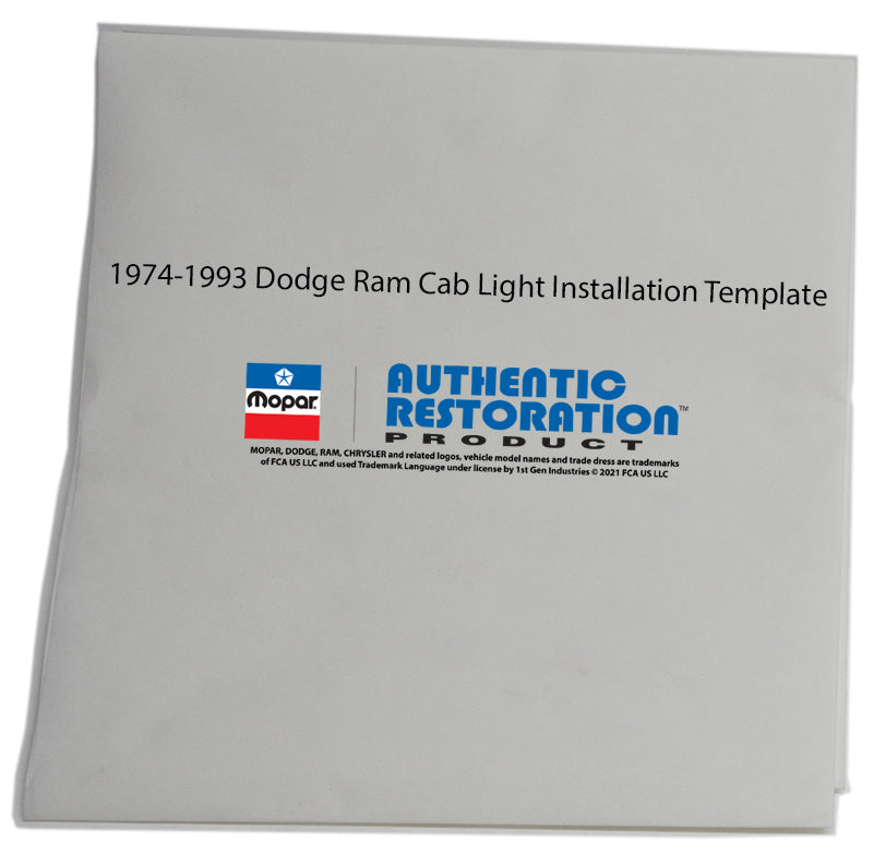 1ST GEN DODGE RAM Cab Clearance Light Installation Template