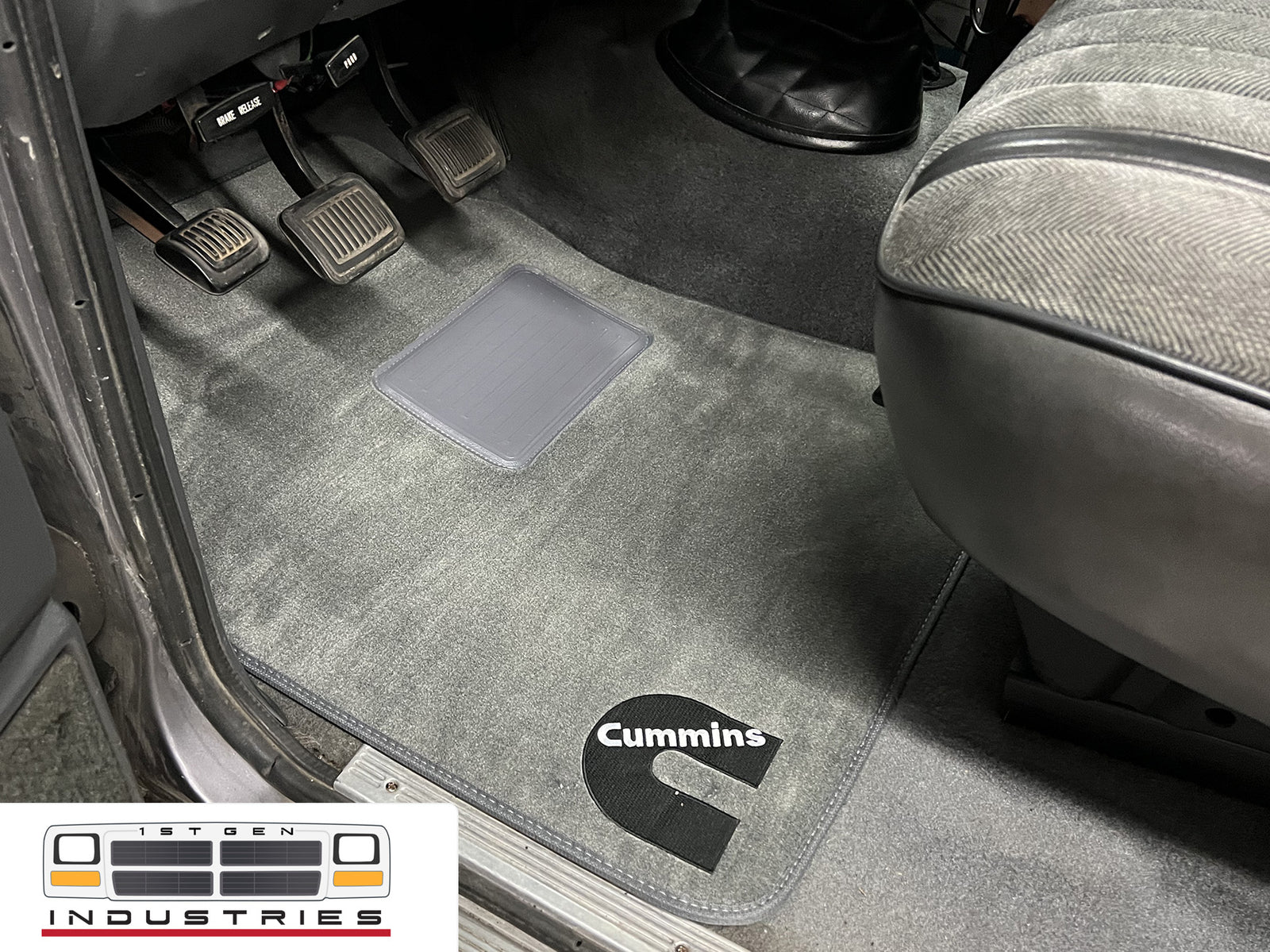 1ST GEN DODGE RAM 1989-1993 Charcoal “Grey” Cummins Branded Floor Mats