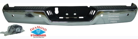 4TH GEN REAR CHROME STEP BUMPER COMPLETE ASSEMBLY WITH SENSOR HOLES CAPA GRADE