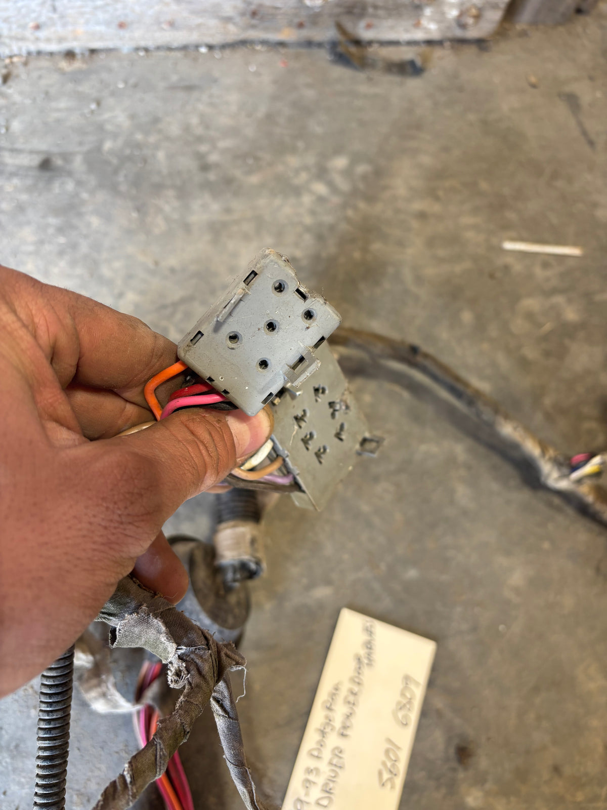 89-93 Dodge Ram LH Driver Door Wiring Harness