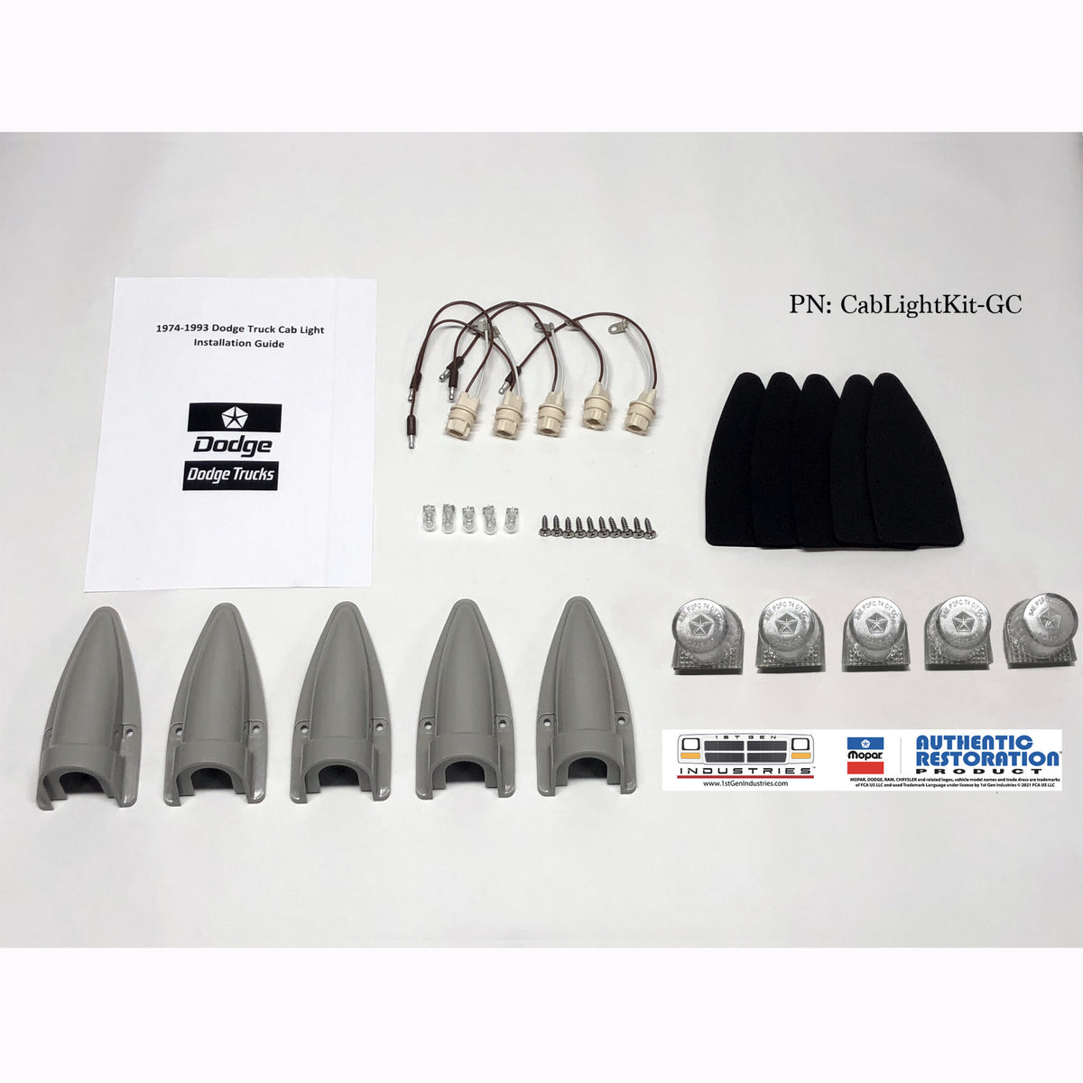 1974-1993 Cab Clearance Lights – Grey Housing and Clear Lens