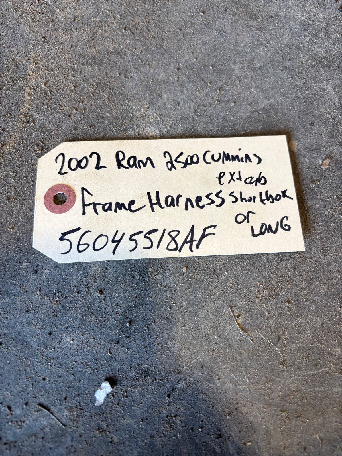 02 Dodge Ram Frame Wiring Harness