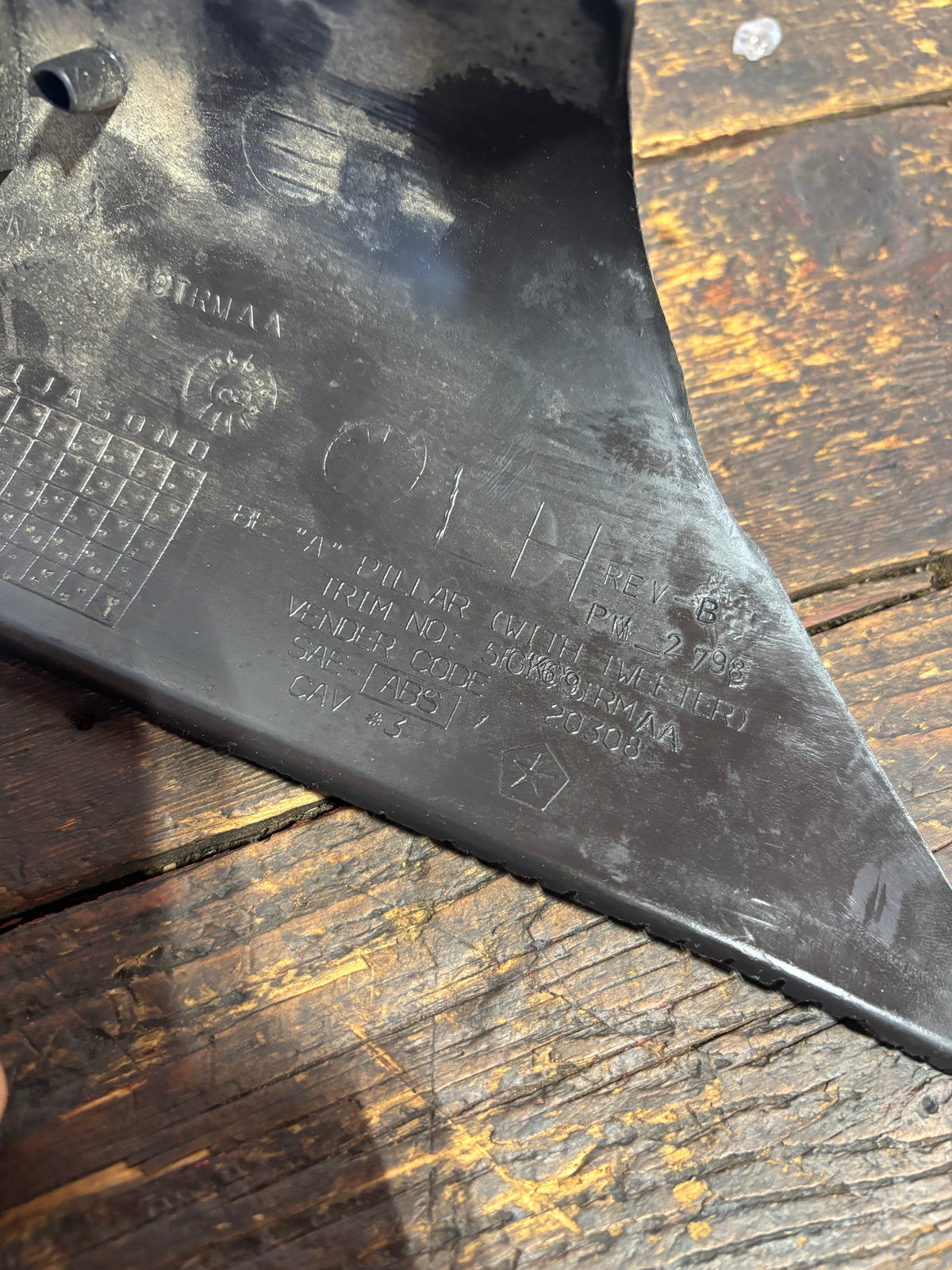 98-'02 Ram Truck Driver Side A Pillar with Speaker Tweeter Dark Grey