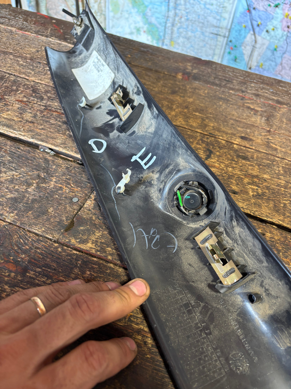 98-'02 Ram Truck Driver Side A Pillar with Speaker Tweeter Dark Grey