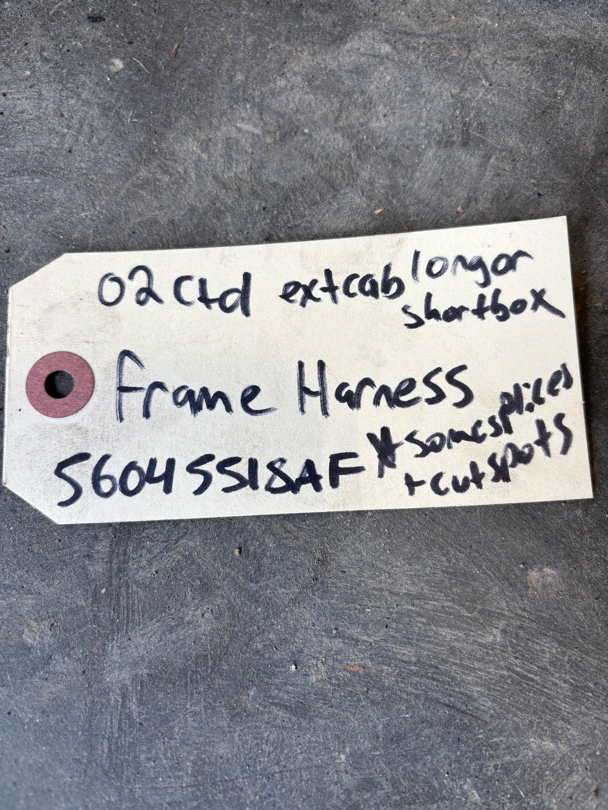 01-'02 Dodge Ram Frame Wiring Harness Ext Sb Or Ext Lb