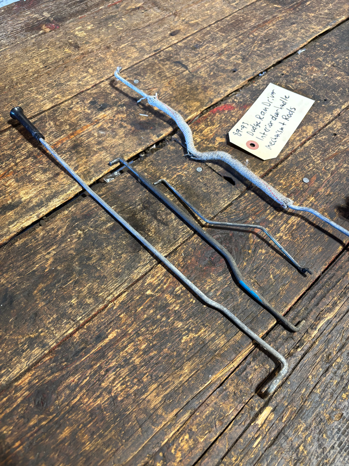 89-93 Dodge Ram Driver Side Interior Door Handle Assembly &amp; Rods