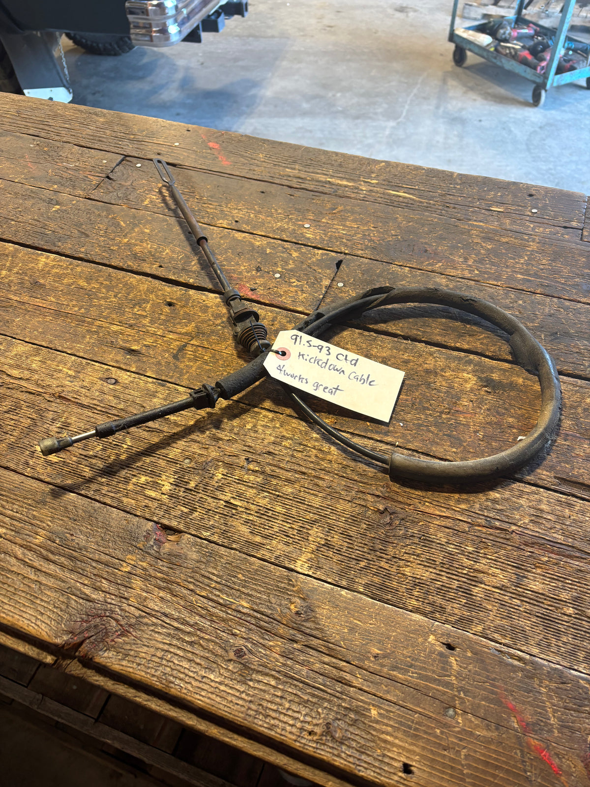 1991 .5 1992 1993 DODGE RAM CUMMINS AUTO TRANSMISSION KICKDOWN CABLE 53009056