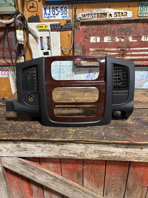 03-'05 Dodge Ram Laramie Woodgrain Climate Control Center Console Bezel