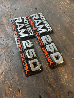 1989 - 1993 DODGE POWER RAM 250 EMBLEMS DECALS FENDER BADGES SET