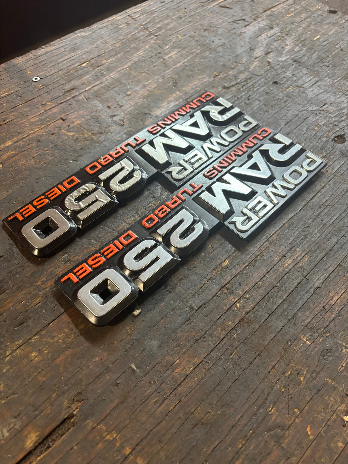 1989 - 1993 DODGE POWER RAM 250 EMBLEMS DECALS FENDER BADGES SET