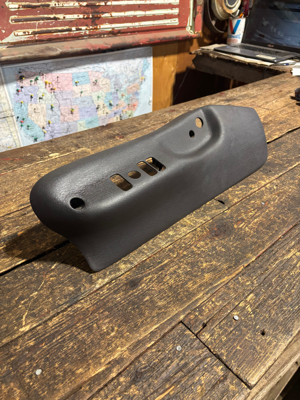 1998-2002 DODGE RAM 2500 3500 DRIVER SEAT SIDE PLASTIC PANEL DARK GREY 807407AD