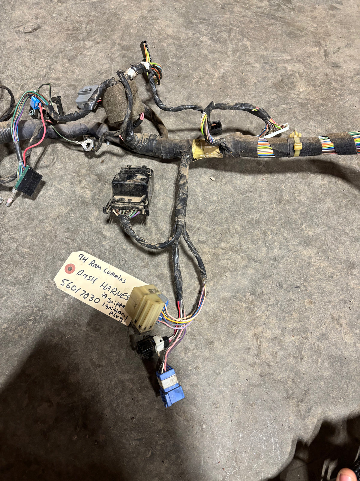 1994 DODGE RAM 2500 3500 CUMMINS DASH WIRING HARNESS AUTO or MANUAL PN 56017030