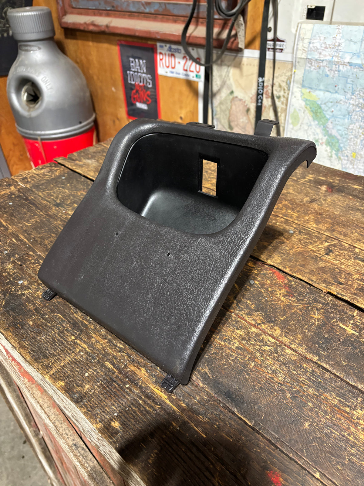 98-'02 Dodge Ram Dark Charcoal Agate Grey Dash Cubby Pocket For Manual Trucks