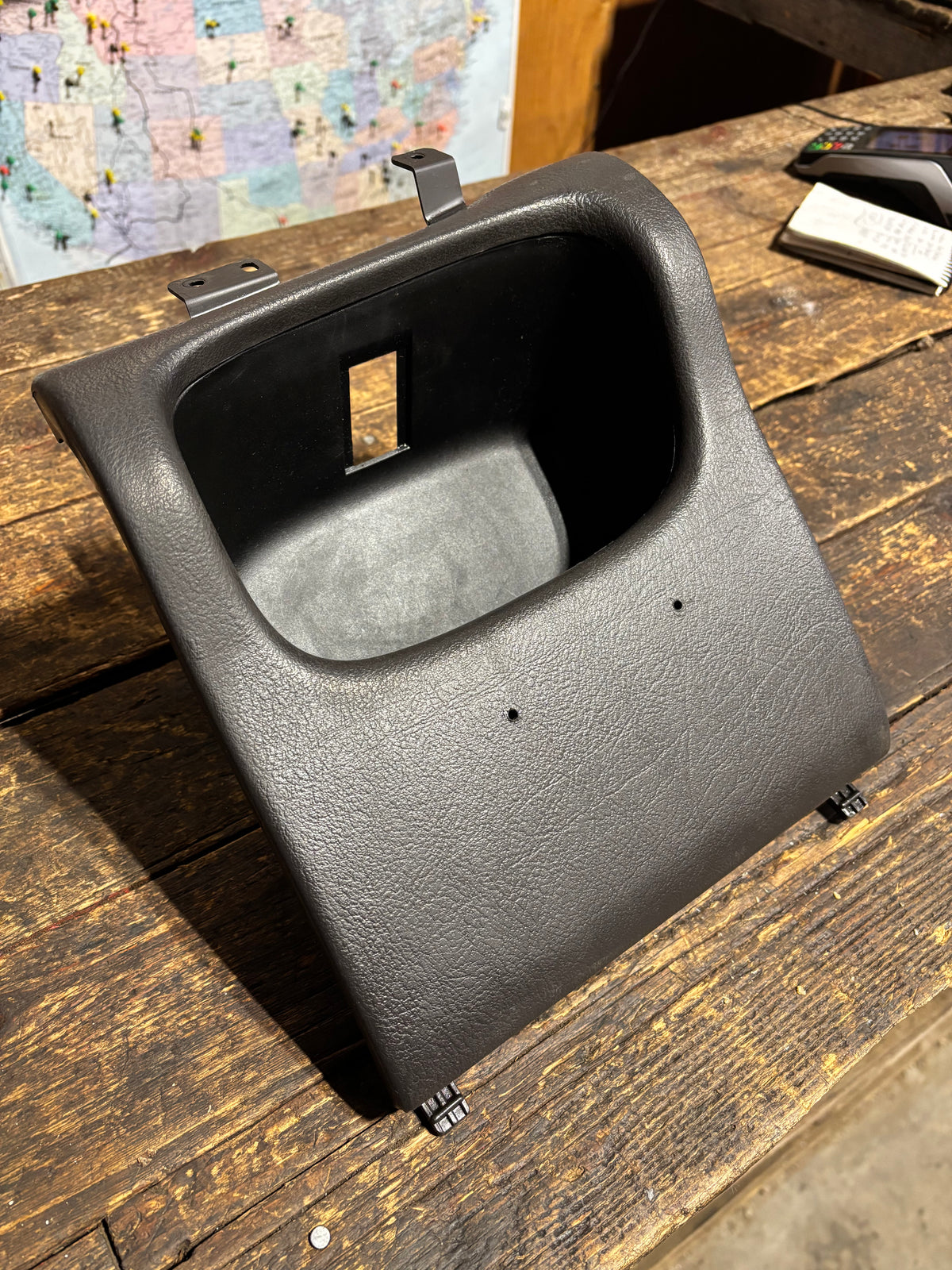 98-'02 Dodge Ram Dark Charcoal Agate Grey Dash Cubby Pocket For Manual Trucks