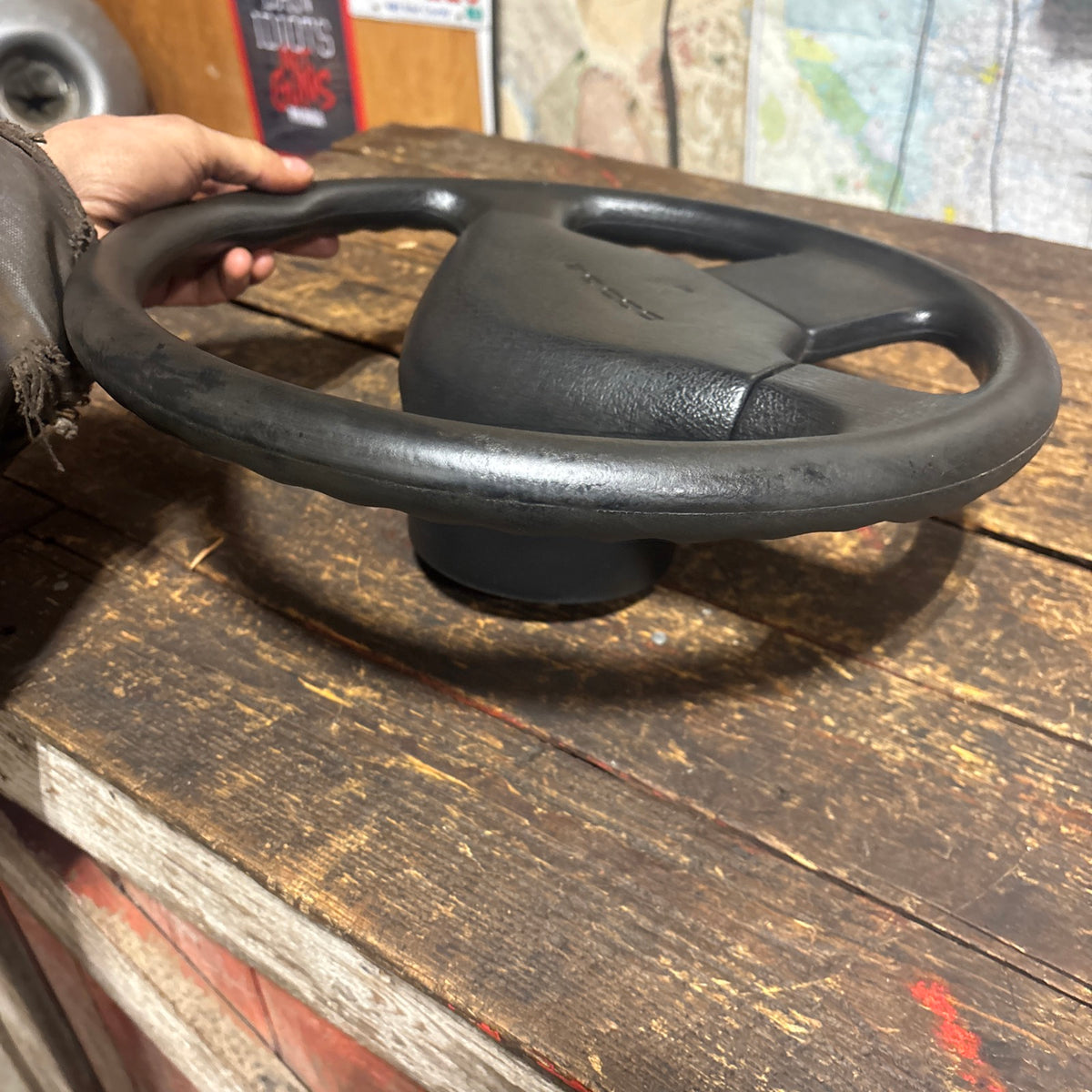 OEM 92-93 Dodge Ram Cummins Steering Wheel &amp; Horn Pad