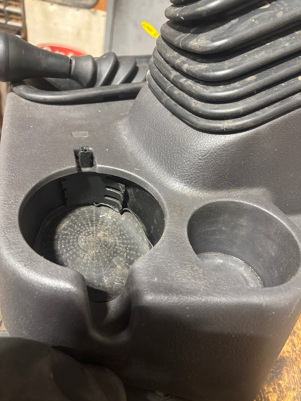 1998-2002 DODGE RAM 2500 3500 SHIFTER SURROUND CONSOLE CUPHOLDER BOOTS DARK GREY