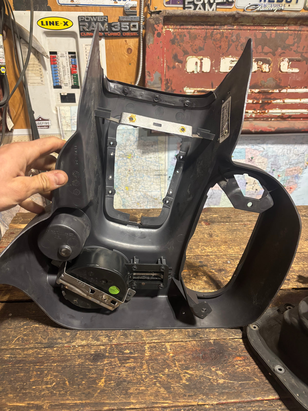 1998-2002 DODGE RAM 2500 3500 SHIFTER SURROUND CONSOLE CUPHOLDER BOOTS DARK GREY