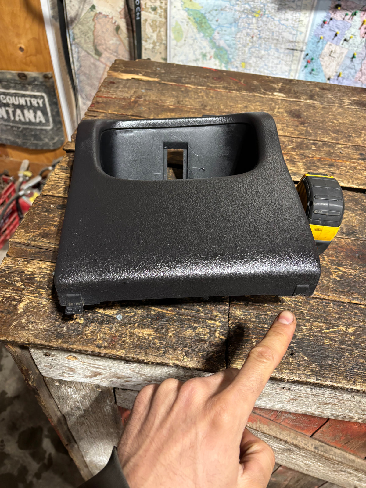 98-'02 Dodge Ram Dark Charcoal Agate Grey Dash Cubby Pocket