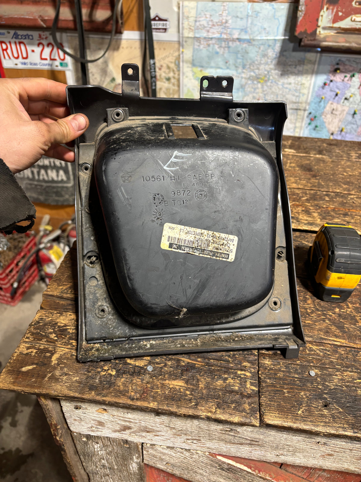 98-'02 Dodge Ram Dark Charcoal Agate Grey Dash Cubby Pocket
