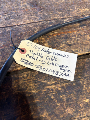 2003 2004 DODGE RAM CUMMINS THROTTLE CABLE TO ENGINE 52010487aa