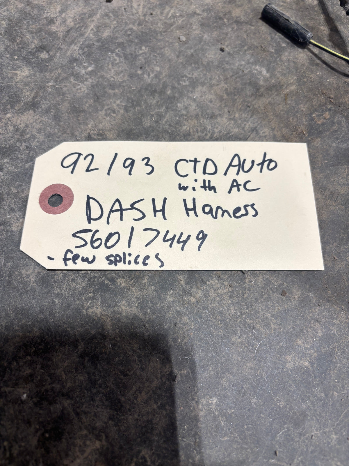 92 &#39;93 Dodge Ram 1st Gen Cummins Dash Harness (Auto Trans)