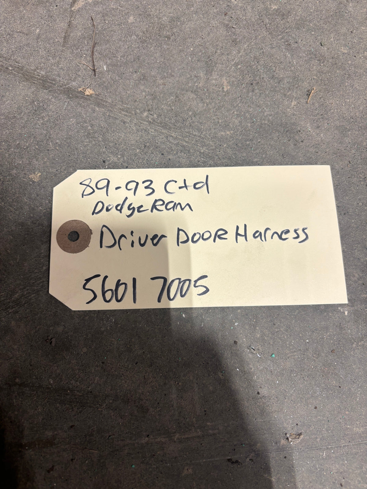 89-93 Dodge Ram LH Driver Door Wiring Harness