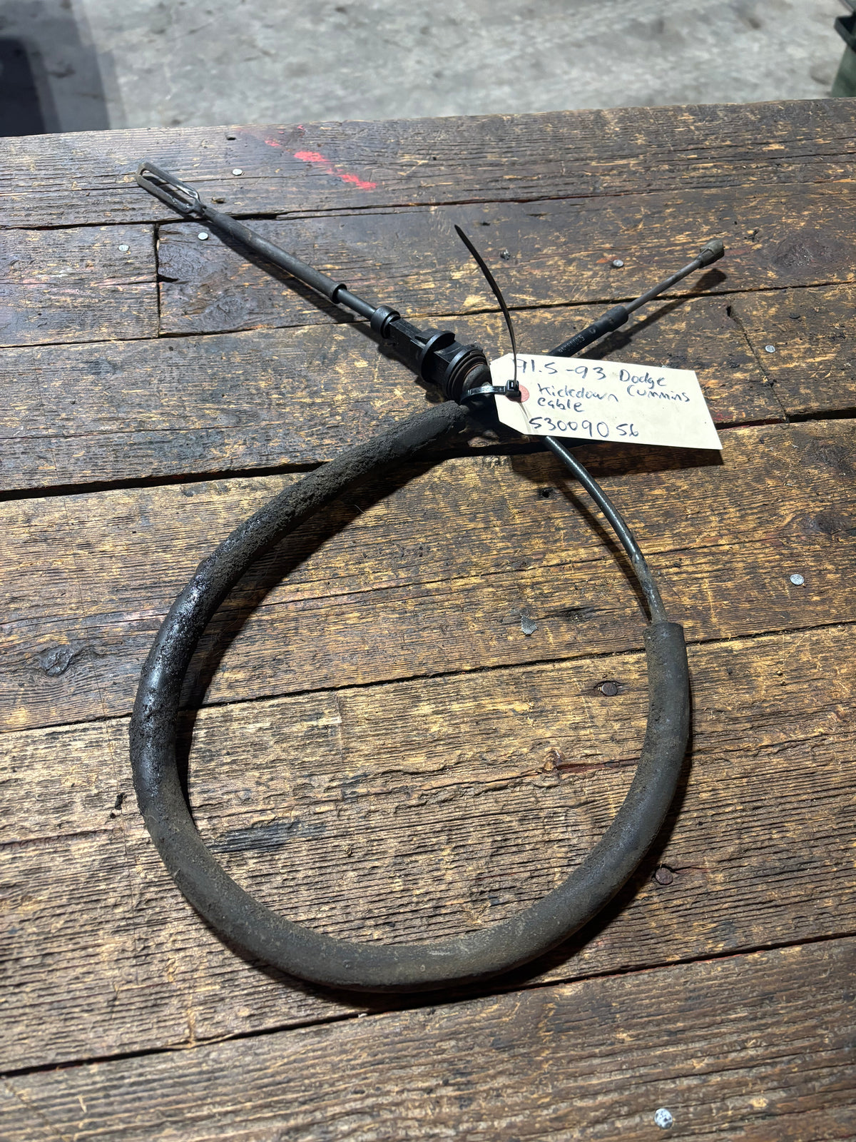 91-'93 Dodge Ram Cummins Auto Transmission Kickdown Cable