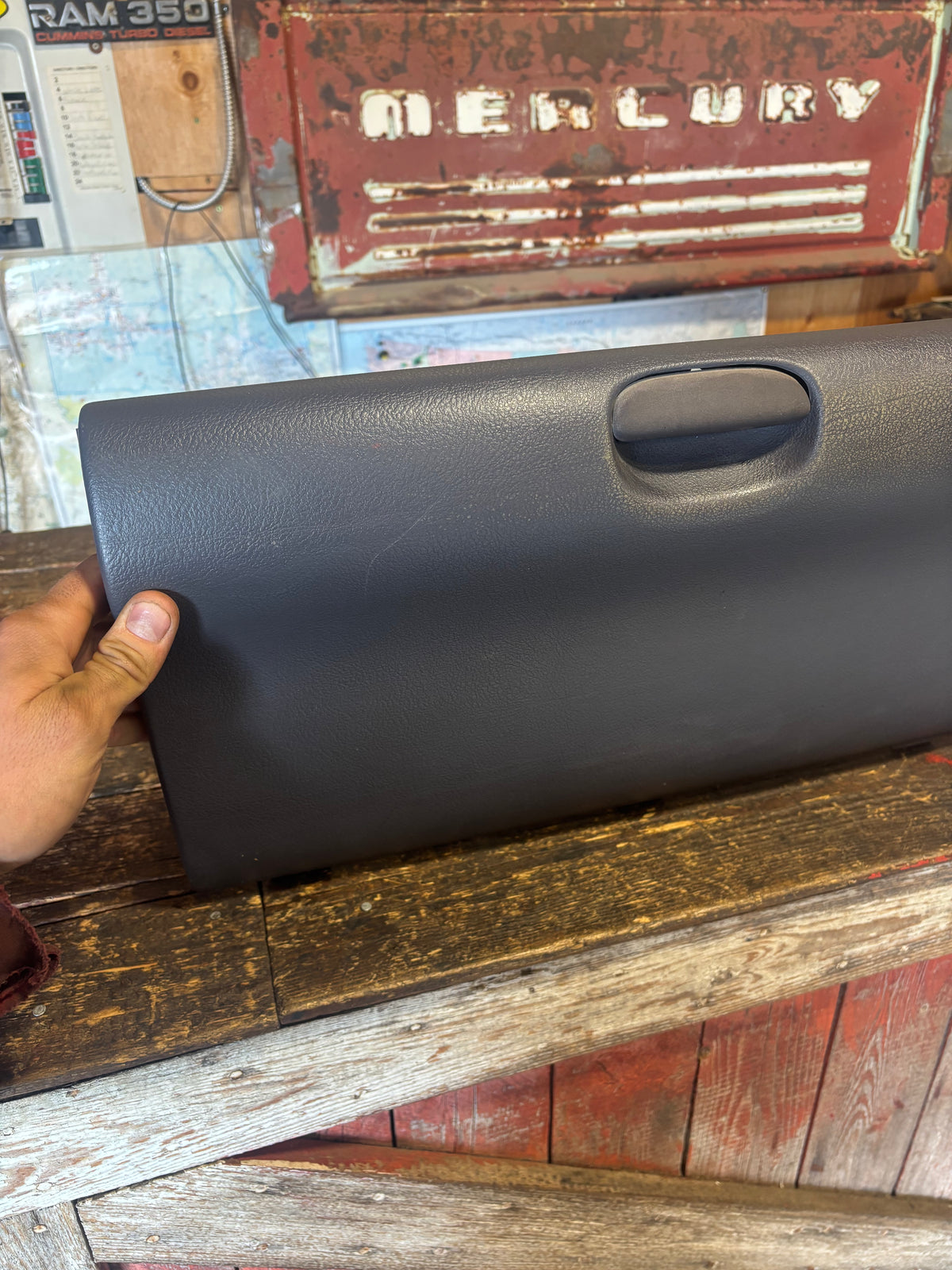 1998-2002 DODGE RAM 2500 3500 LIGHT MIST GREY GLOVE BOX