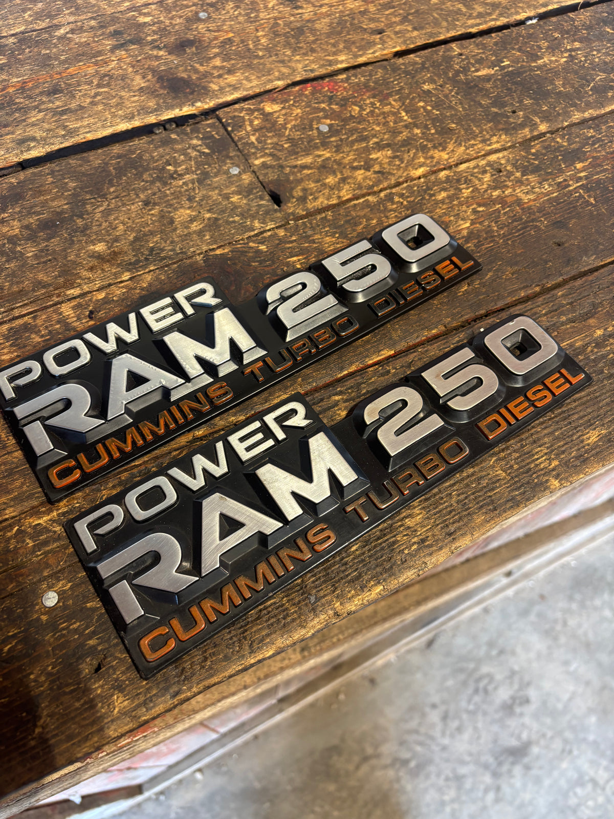 1989 - 1993 DODGE POWER RAM 250 EMBLEMS DECALS FENDER BADGES SET