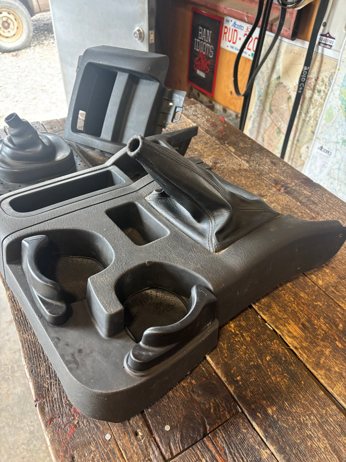 03-'05 3rd Gen Dodge Ram Manual Shifter Boot Floor Console Cup Holder Set