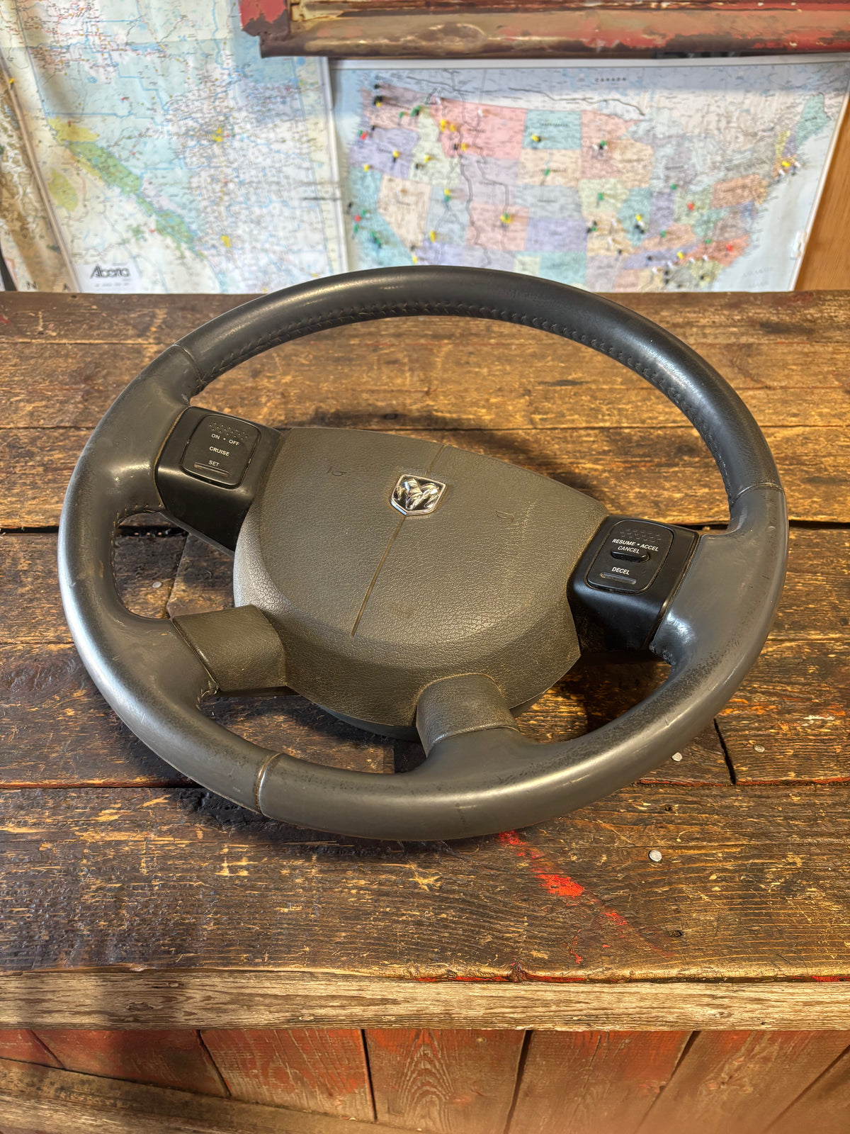 06-09 Dodge Ram Steering Wheel W Radio Cruise Controls