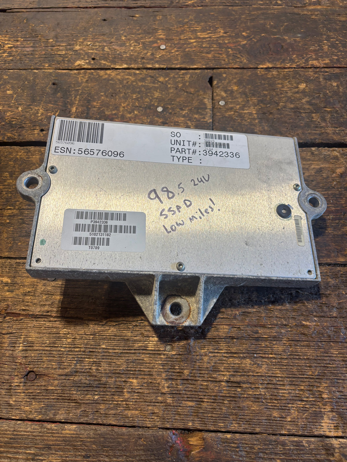 1998 1999 DODGE RAM 2500 3500 5.9L CUMMINS MANUAL ECM 3942336 ENGINE COMPUTER